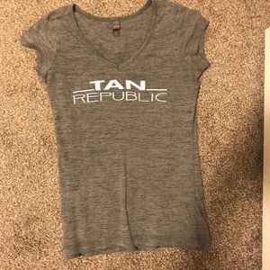 Tan Republic V-Neck Tee